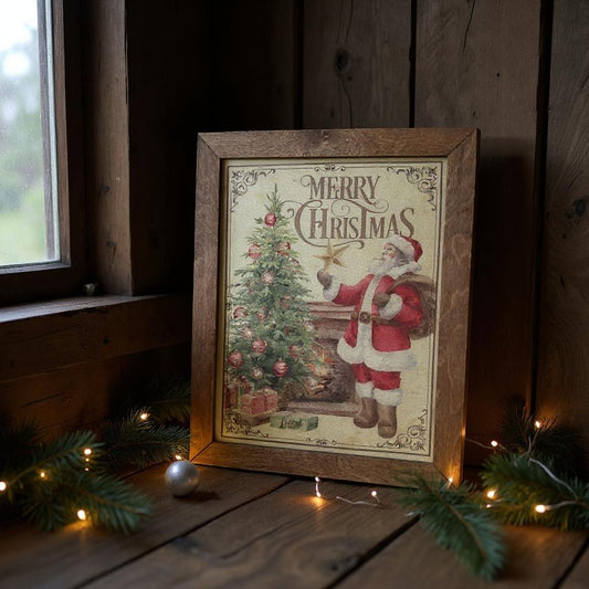 Santa Merry Christmas Framed Hanger - Nifty Decor & More