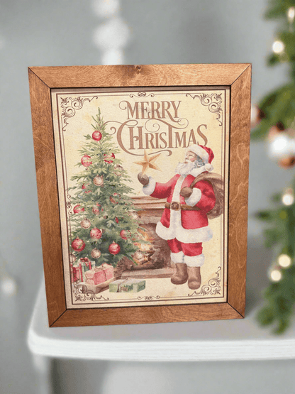 Santa Merry Christmas Framed Hanger - Nifty Decor & More