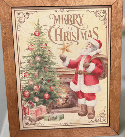 Santa Merry Christmas Framed Hanger - Nifty Decor & More