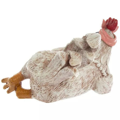 Sassy Chicken with Pearls & Glasses, Farmhouse Chic Chicken Decor, Fun Rustic Accent, Ideal Farmhouse Gift - Nifty Decor & More