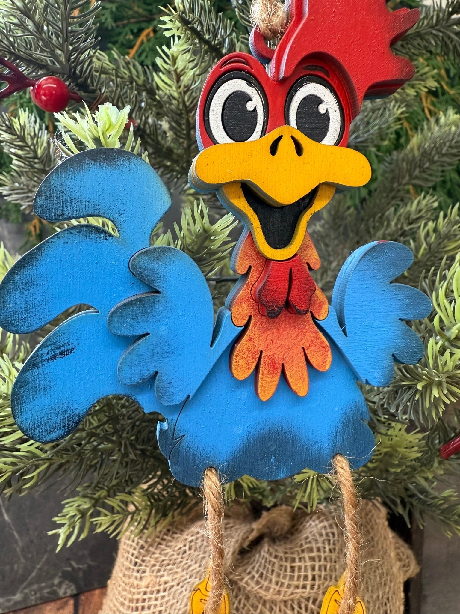 Sassy Wooden Chicken Ornament - Nifty Decor & More