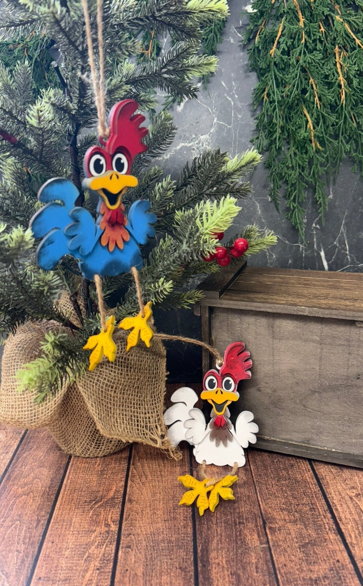 Sassy Wooden Chicken Ornament - Nifty Decor & More