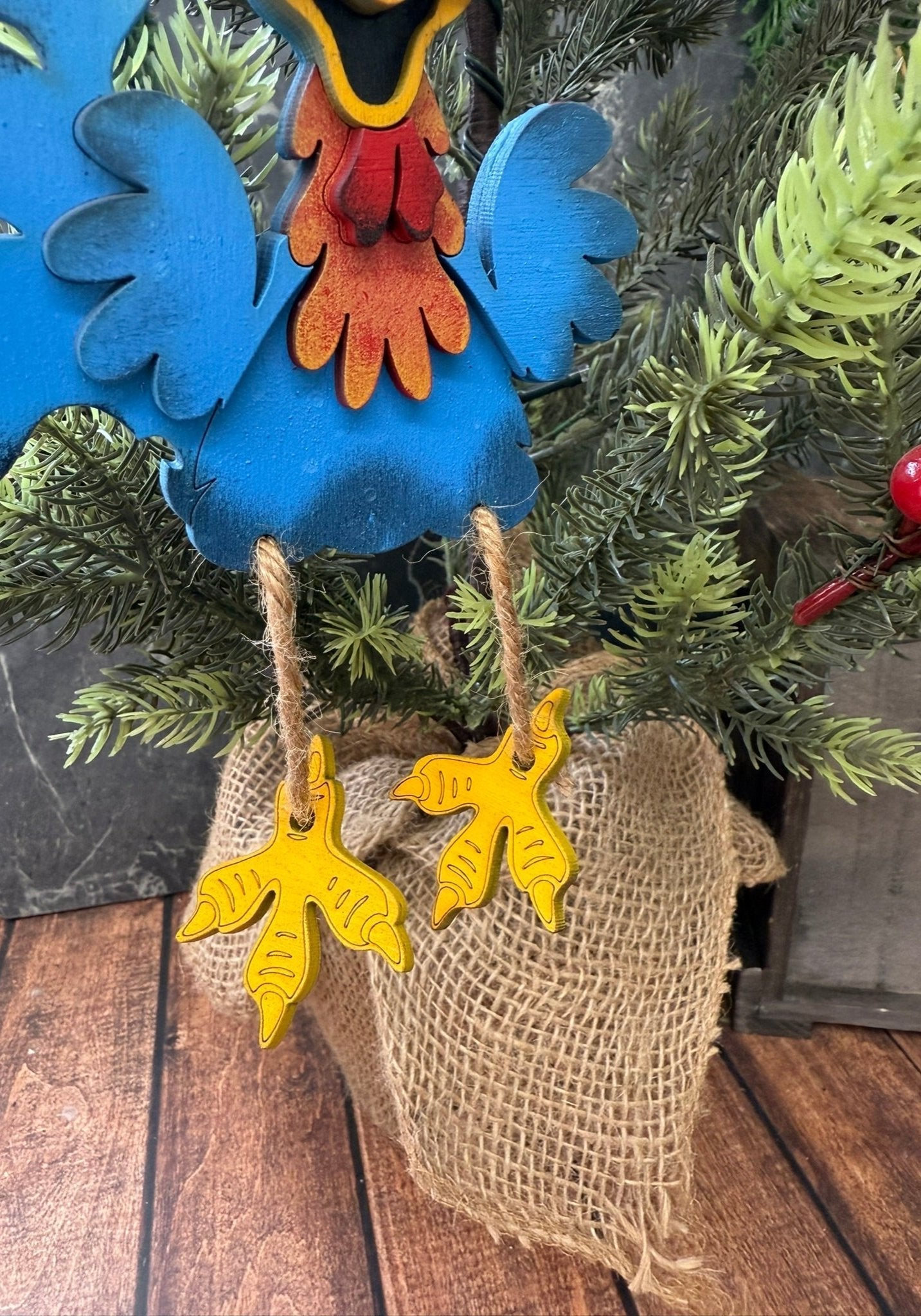 Sassy Wooden Chicken Ornament - Nifty Decor & More