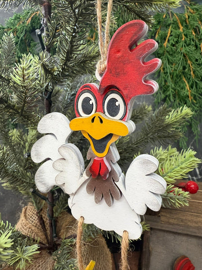 Sassy Wooden Chicken Ornament - Nifty Decor & More