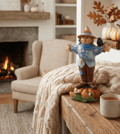 Scarecrow Standing on Pumpkin - Nifty Decor & More