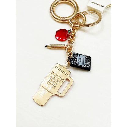 School and Teacher Theme Bag Charm Keychain, Unique Decorative Keychain for Bags, Great Teacher Appreciation Gift Teacher Accessories