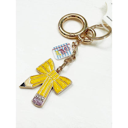 School and Teacher Theme Bag Charm Keychain, Unique Decorative Keychain for Bags, Great Teacher Appreciation Gift Teacher Accessories PENCIL