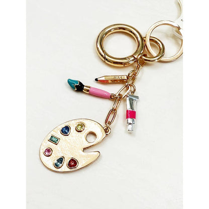 School and Teacher Theme Bag Charm Keychain, Unique Decorative Keychain for Bags, Great Teacher Appreciation Gift Teacher Accessories PALETTE