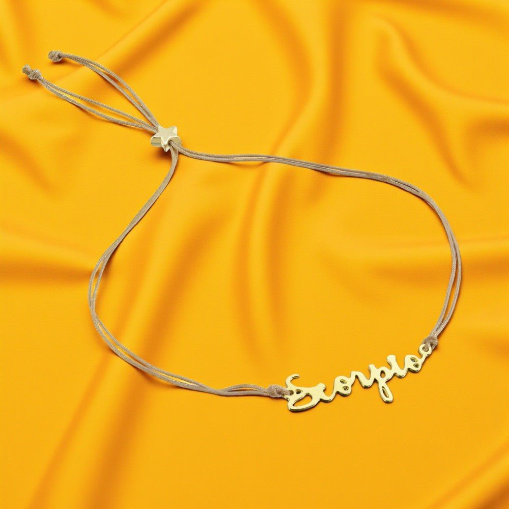 SCORPIO Zodiac Cord Bracelet Gold - October 23 - November 21 - Nifty Decor & More