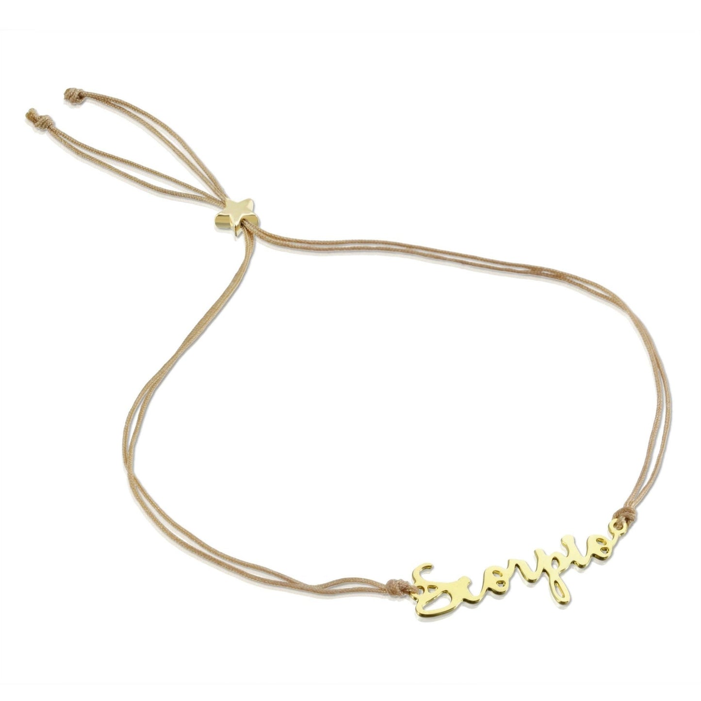 SCORPIO Zodiac Cord Bracelet Gold - October 23 - November 21 - Nifty Decor & More