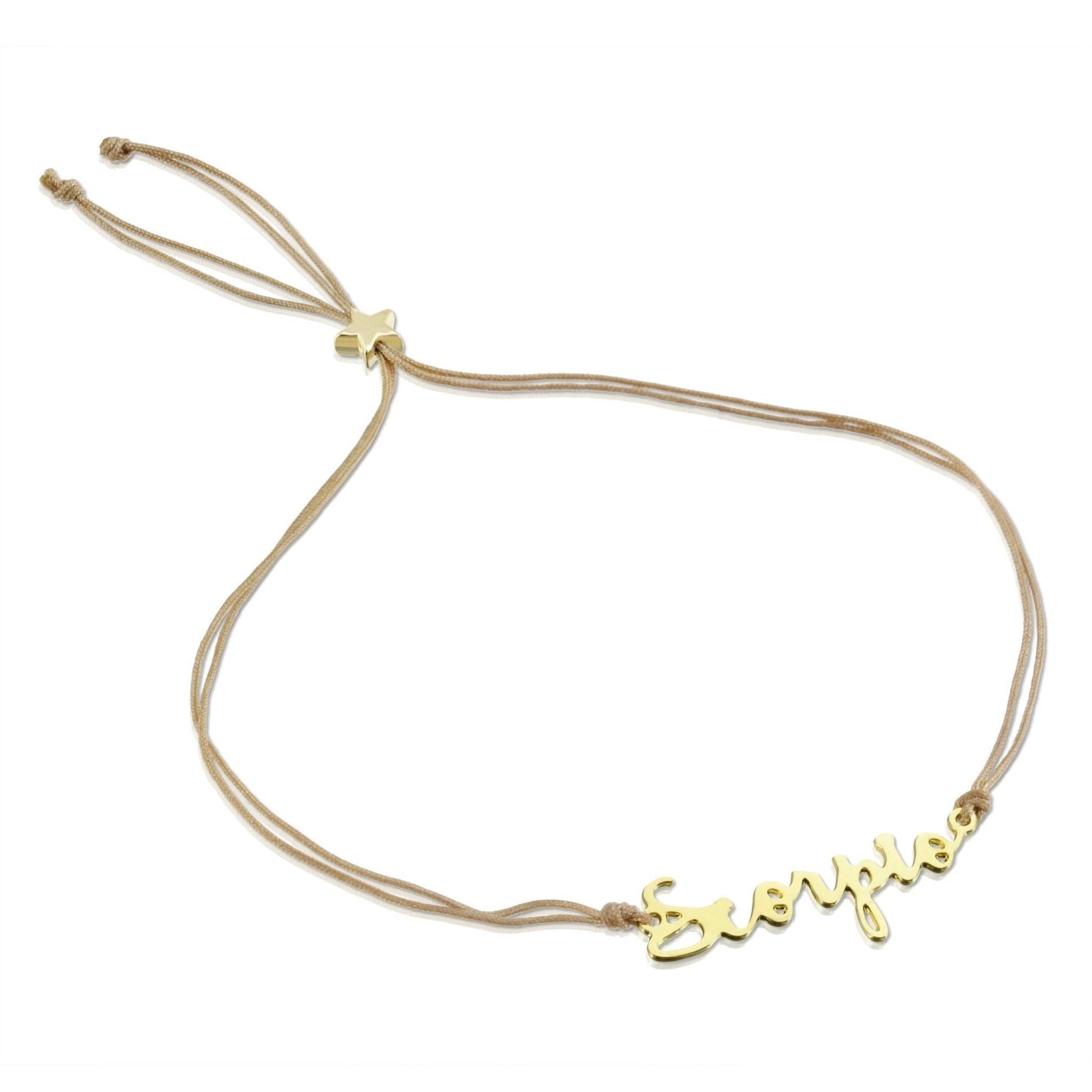 SCORPIO Zodiac Cord Bracelet Gold - October 23 - November 21 - Nifty Decor & More