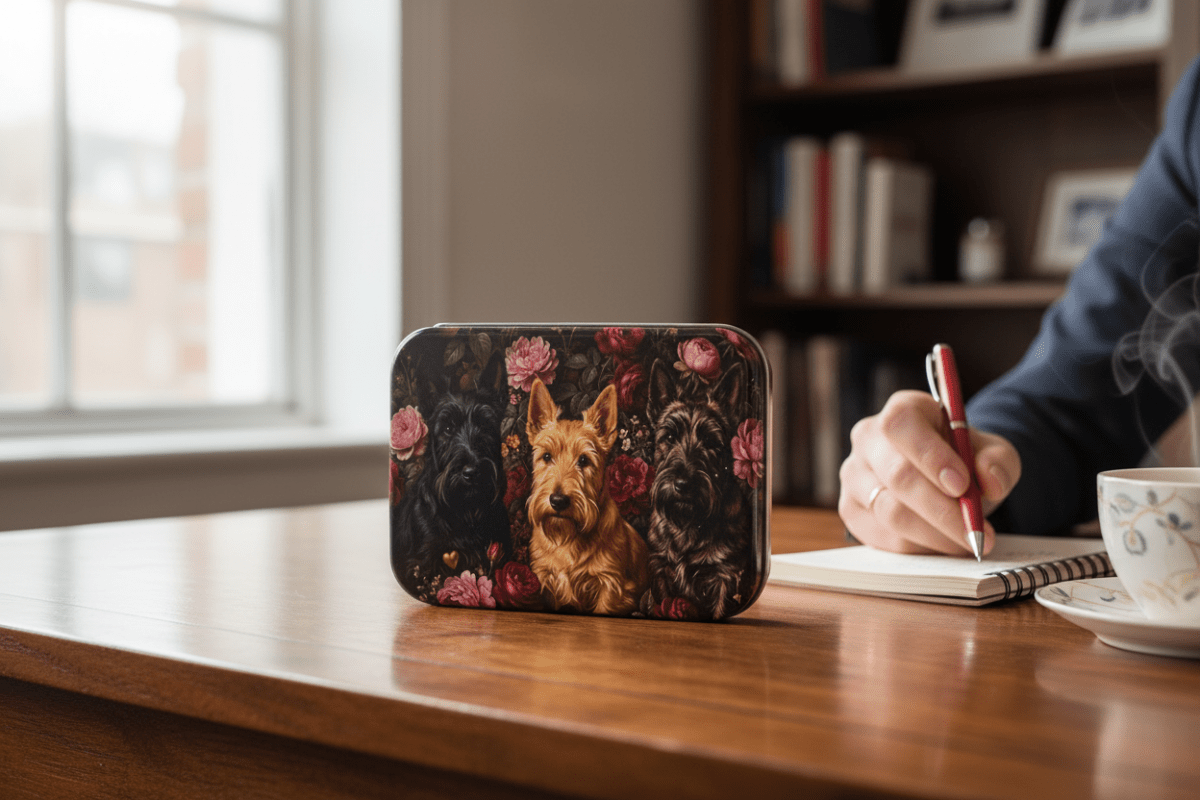 Scotty Dog UV Printed Metal Tin - Nifty Decor & More