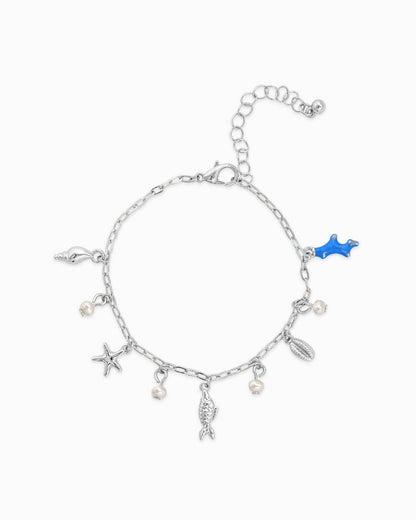 Sea Life Acrylic Color Charm Bracelet, Fun & Colorful Ocean Theme Jewelry, Ideal Summer Outfit Accent Gift - Nifty Decor & More