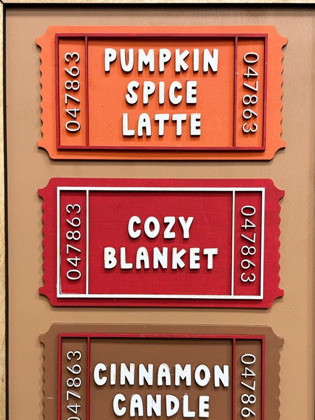 Seasonal Fall Word Tickets Wall Decor - Nifty Decor & More