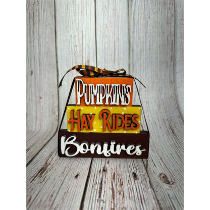 Seasonal Mini Word Stackers Table decor Hay Rides