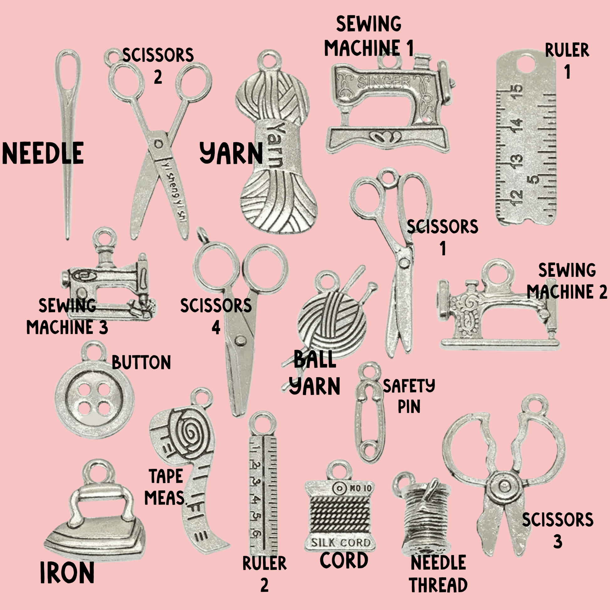 Sewing Pendant Charms, Delicate Miniature Sewing Tools, Ideal for DIY Jewelry & Gifts for Tailors and Crafters - Nifty Decor & More