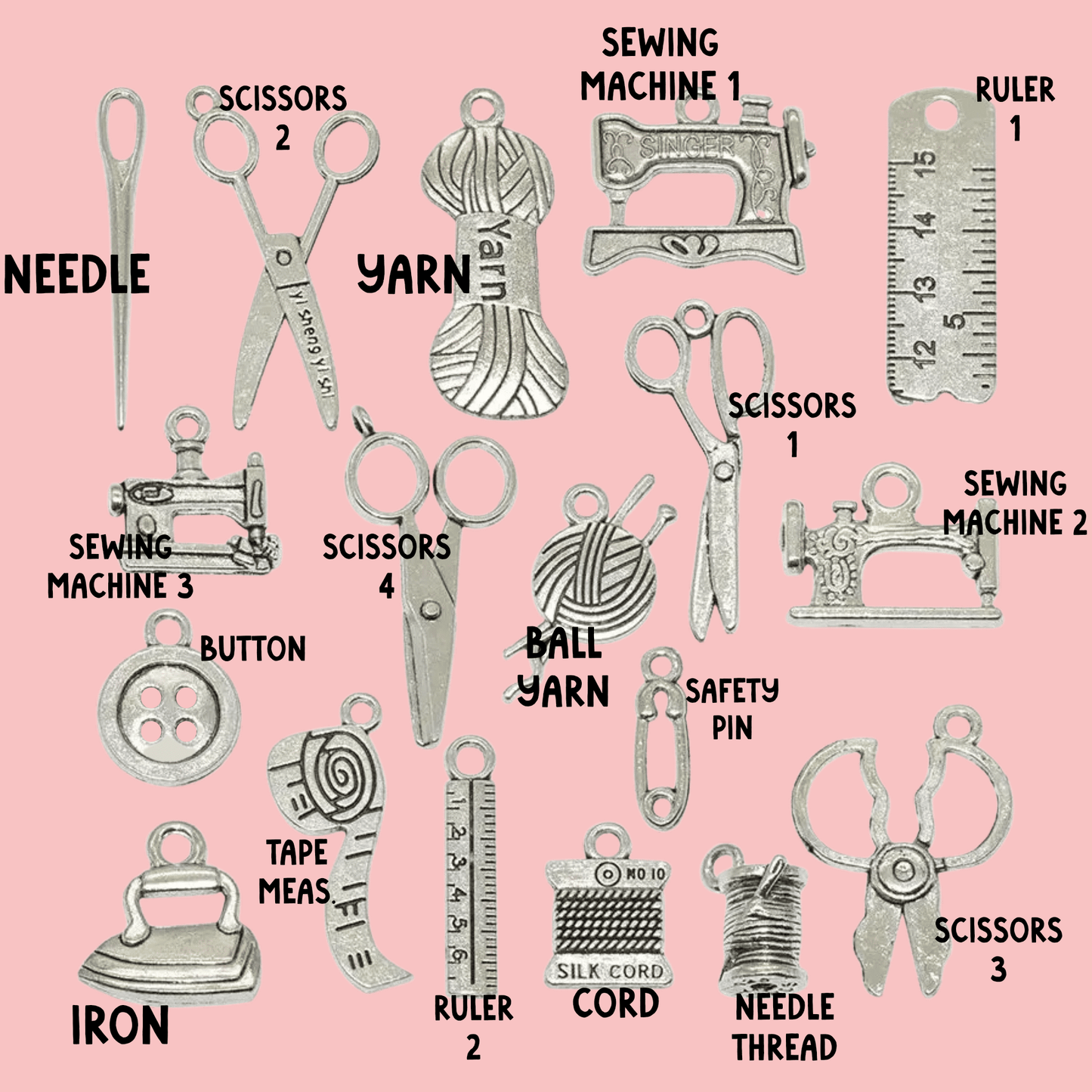Sewing Pendant Charms, Delicate Miniature Sewing Tools, Ideal for DIY Jewelry & Gifts for Tailors and Crafters - Nifty Decor & More