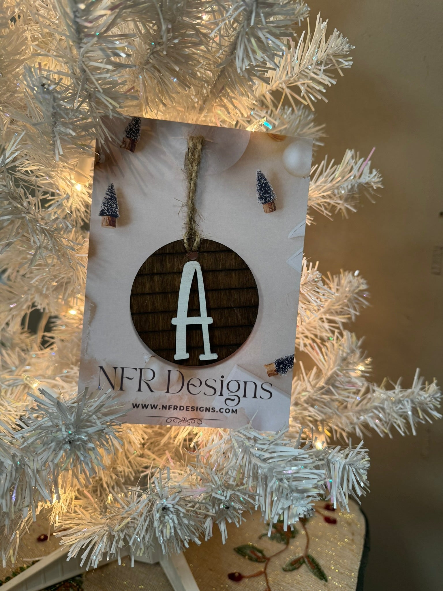 Shiplap Initial Christmas Ornament - Regular Font - Nifty Decor & More