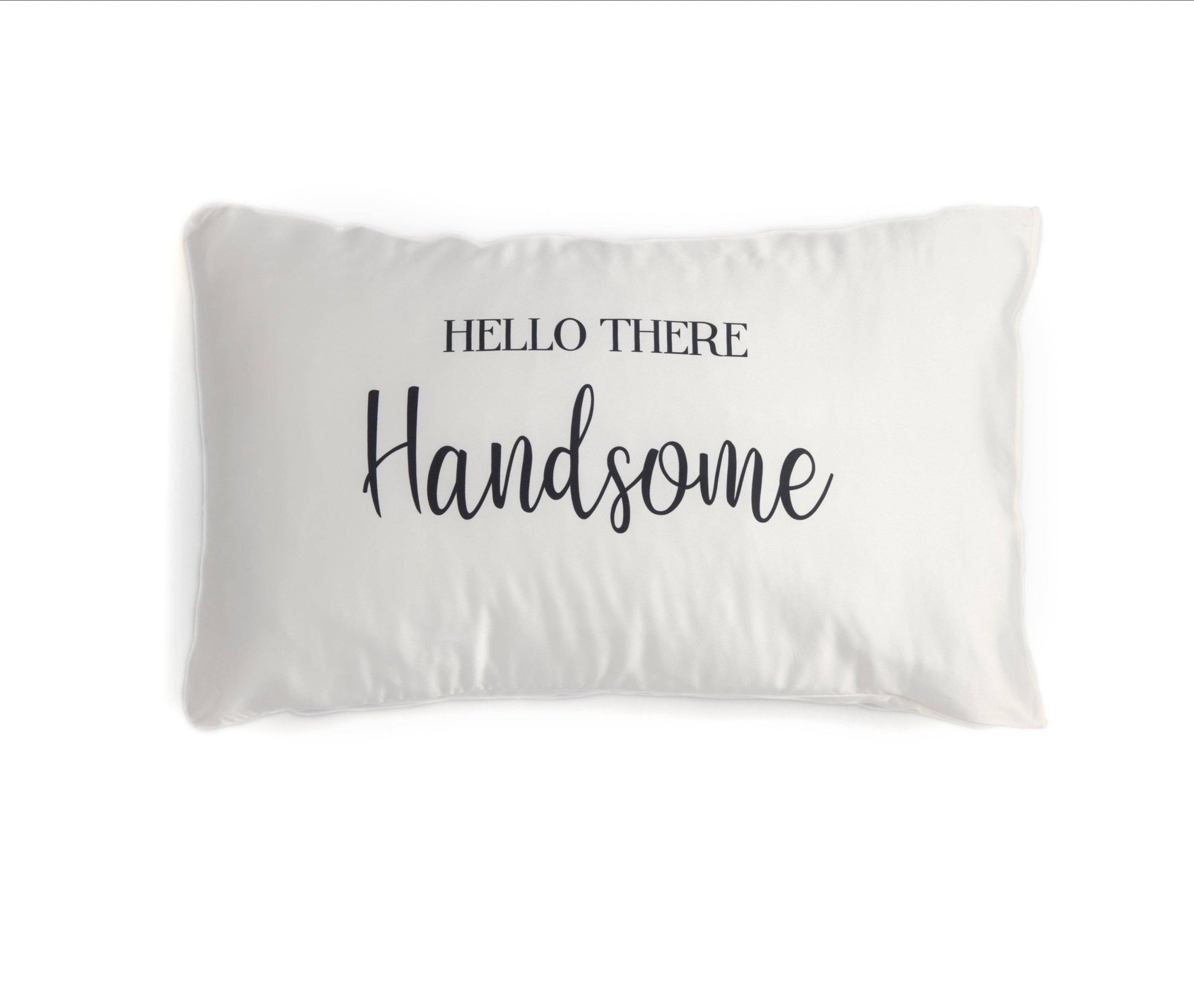Shiraleah Set Of 2 "Good Morning Gorgeous / Hello There Handsome" Standard Pillow Cases,Ivory