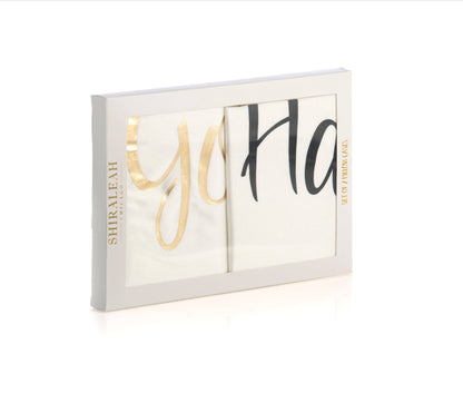 Shiraleah Set Of 2 "Good Morning Gorgeous / Hello There Handsome" Standard Pillow Cases,Ivory