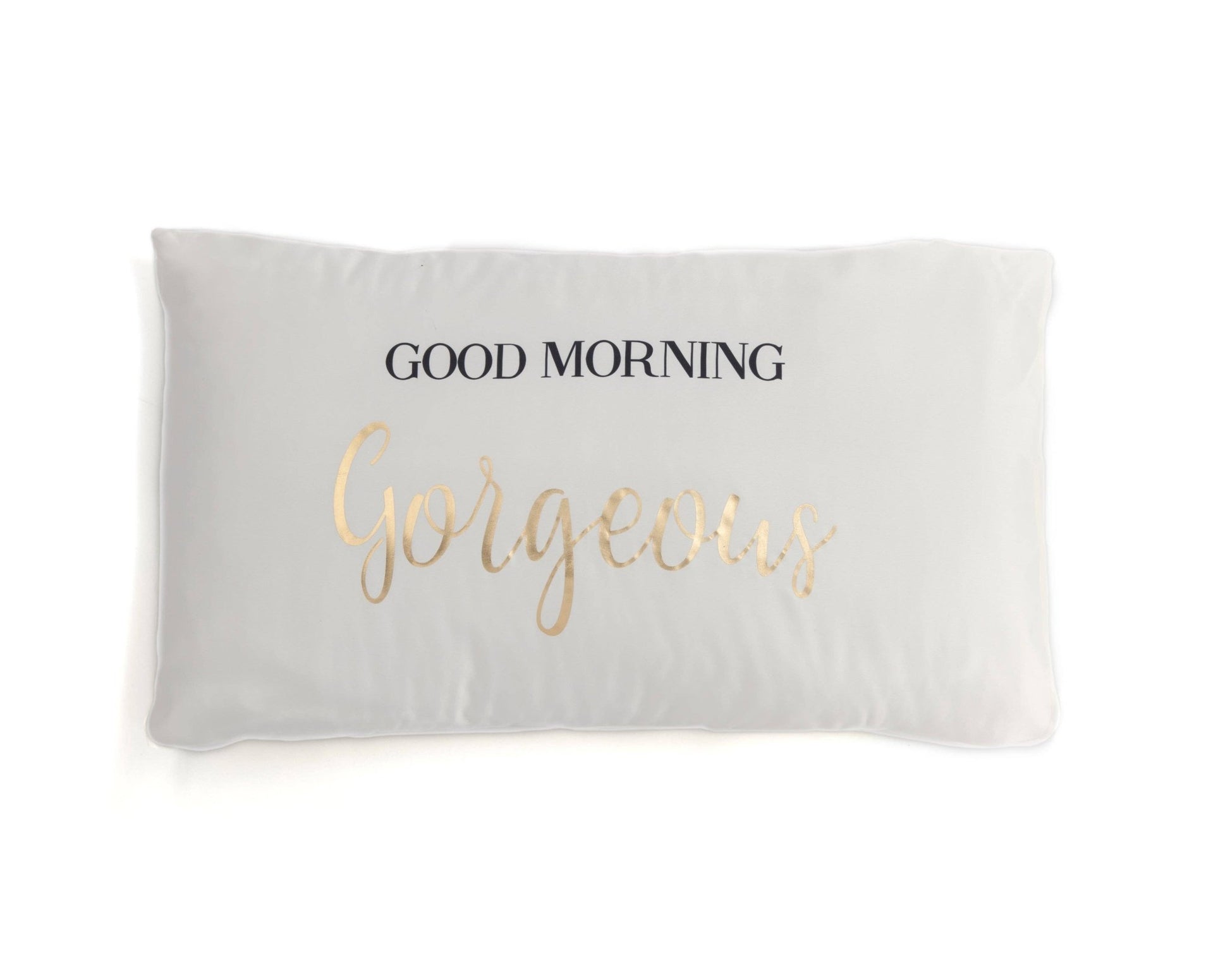 Shiraleah Set Of 2 "Good Morning Gorgeous / Hello There Handsome" Standard Pillow Cases,Ivory
