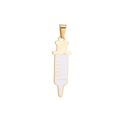 Shot Nurse Charm Gold Filled Shot SYRINGE Charms Nurse RN Doctor Medical Themed Pendant Gift idea for Jewelry Making J-412