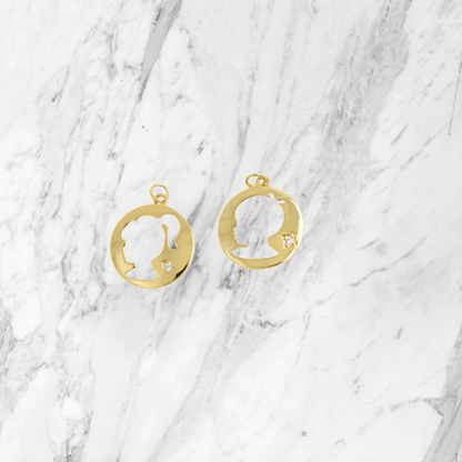 Silhouette Charm for Bracelet or Necklace, Adorable Boy & Girl Design Add-On, Sweet Keepsake Gift for New Parents Silhouette charms