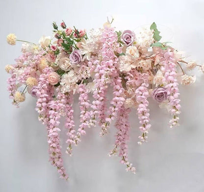 Silk Wisteria Artificial Flower Spray - 43'' Hanging Flowers, Realistic Faux Floral Decoration for Home & Events - Nifty Decor & More