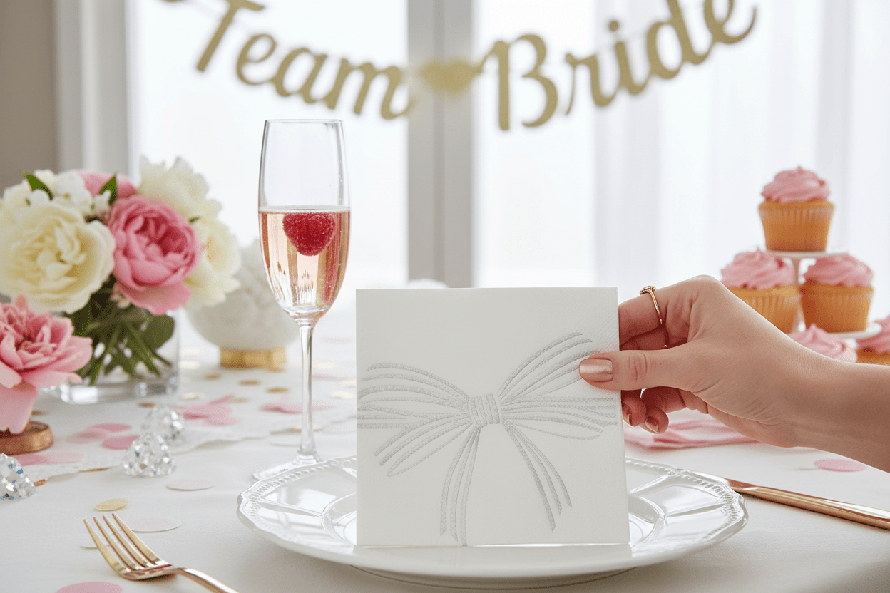 Silver Bow Napkins - Nifty Decor & More