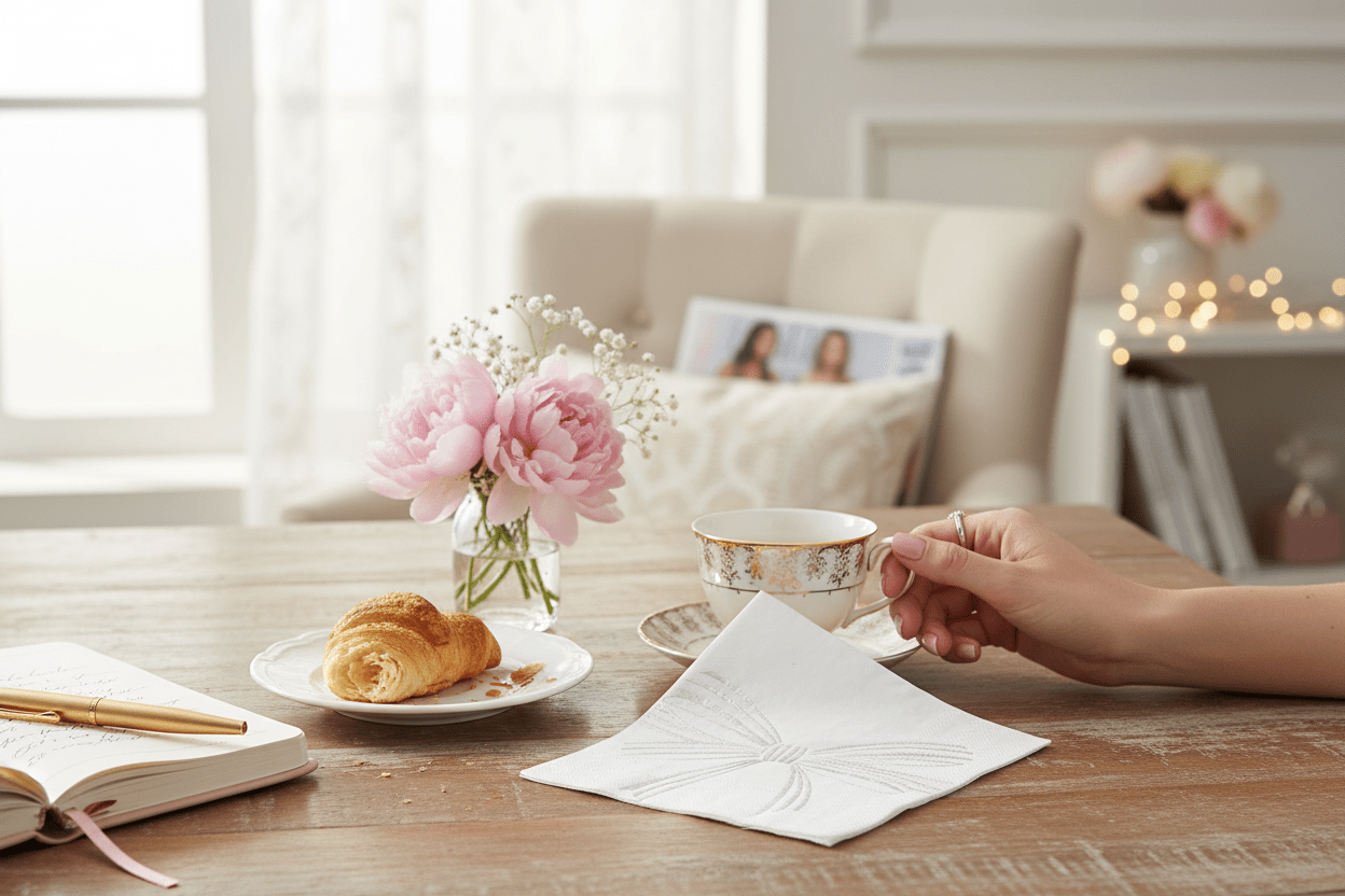 Silver Bow Napkins - Nifty Decor & More