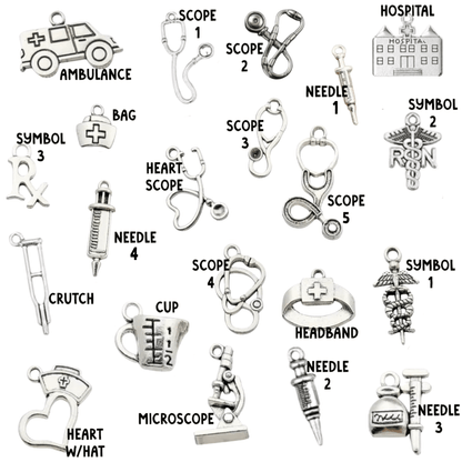 Silver Nurse Pendant Charms, Shiny Healing Symbol Necklace, Thoughtful Gift for Nurses & Caregivers - Nifty Decor & More