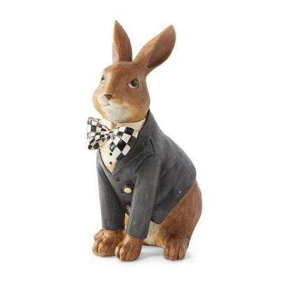 Sitting Bunny Rabbit with Harlequin Bow Tie - Nifty Decor & More