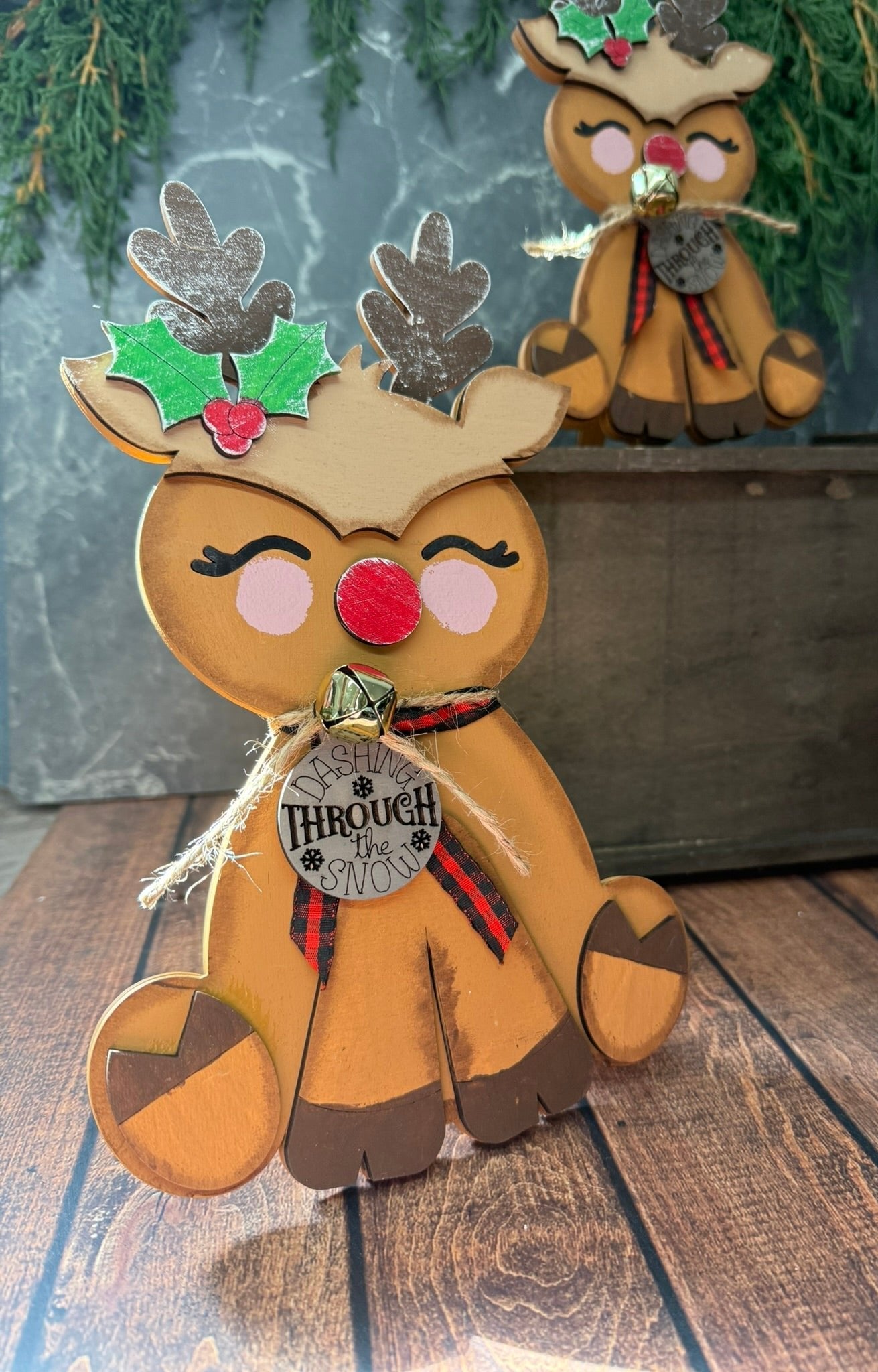 Sitting Reindeer Shelf Sitter Large