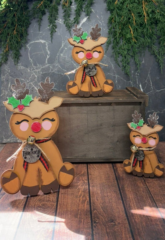 Sitting Reindeer Shelf Sitter - Nifty Decor & More