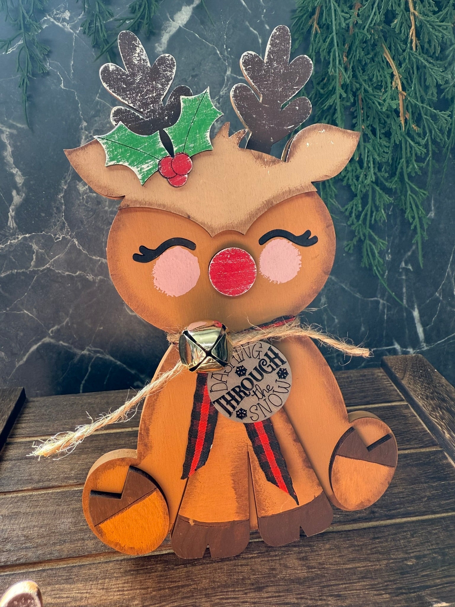 Sitting Reindeer Shelf Sitter Medium