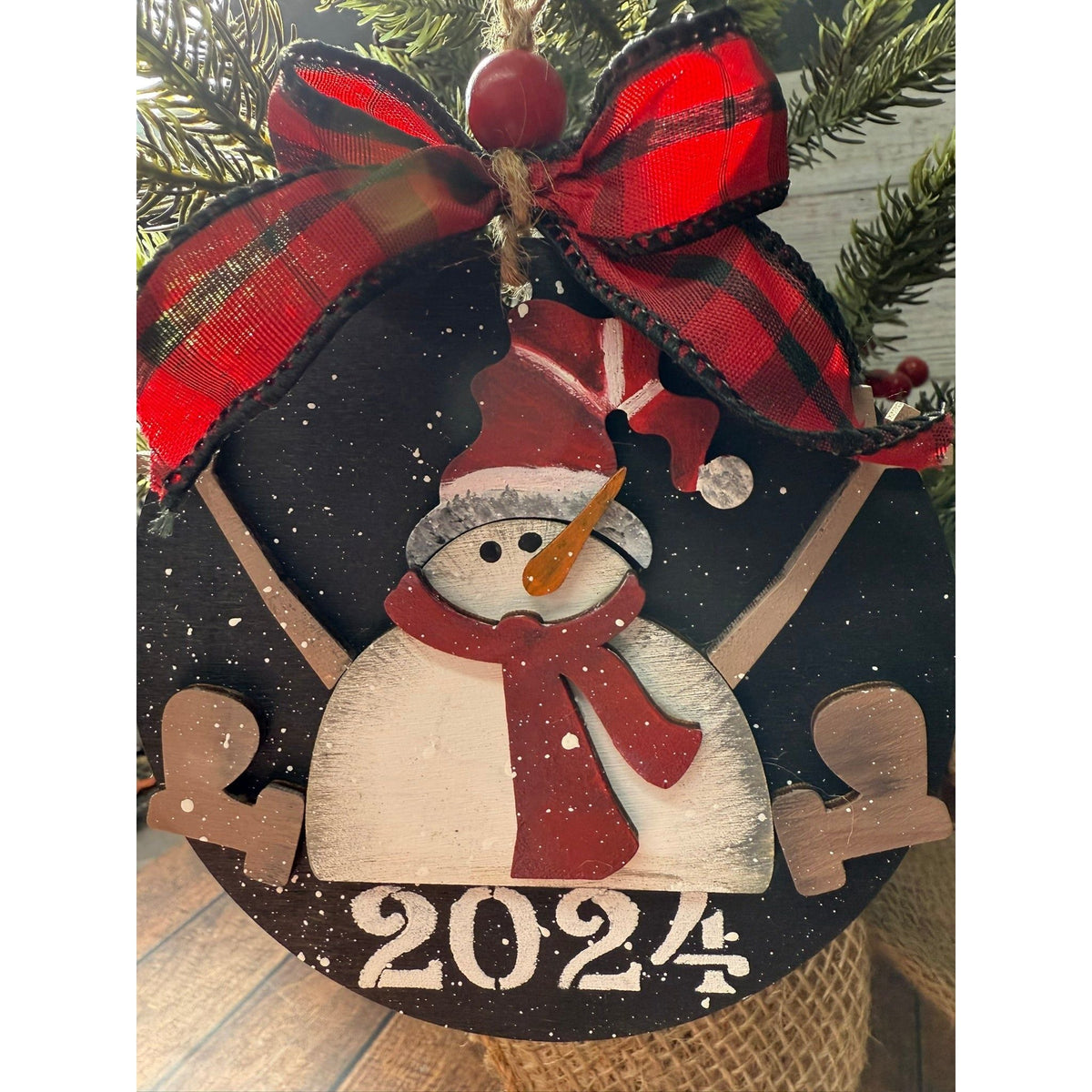 Sitting Snowman Ornament - Nifty Decor & More