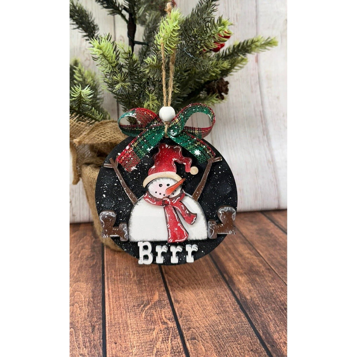 Sitting Snowman Ornament - Nifty Decor & More