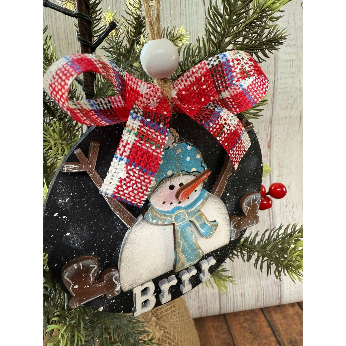 Sitting Snowman Ornament - Nifty Decor & More