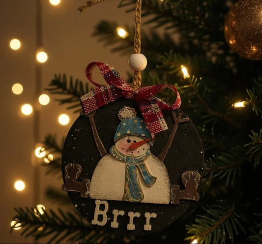 Sitting Snowman Ornament - Nifty Decor & More