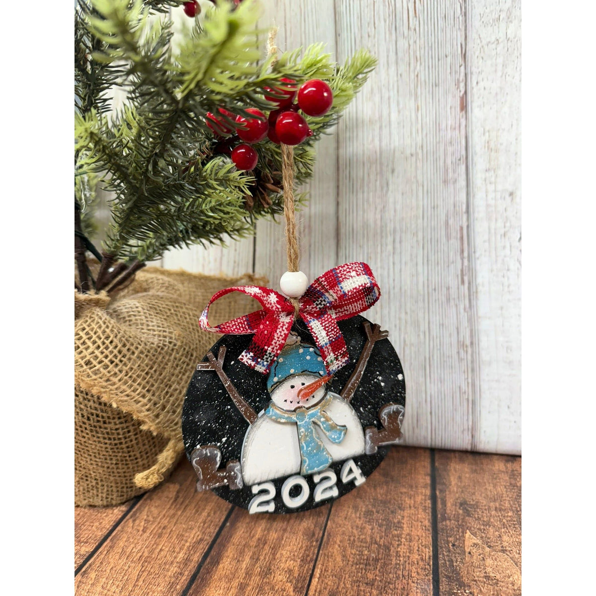 Sitting Snowman Ornament - Nifty Decor & More