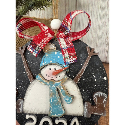 Sitting Snowman Ornament - Nifty Decor & More