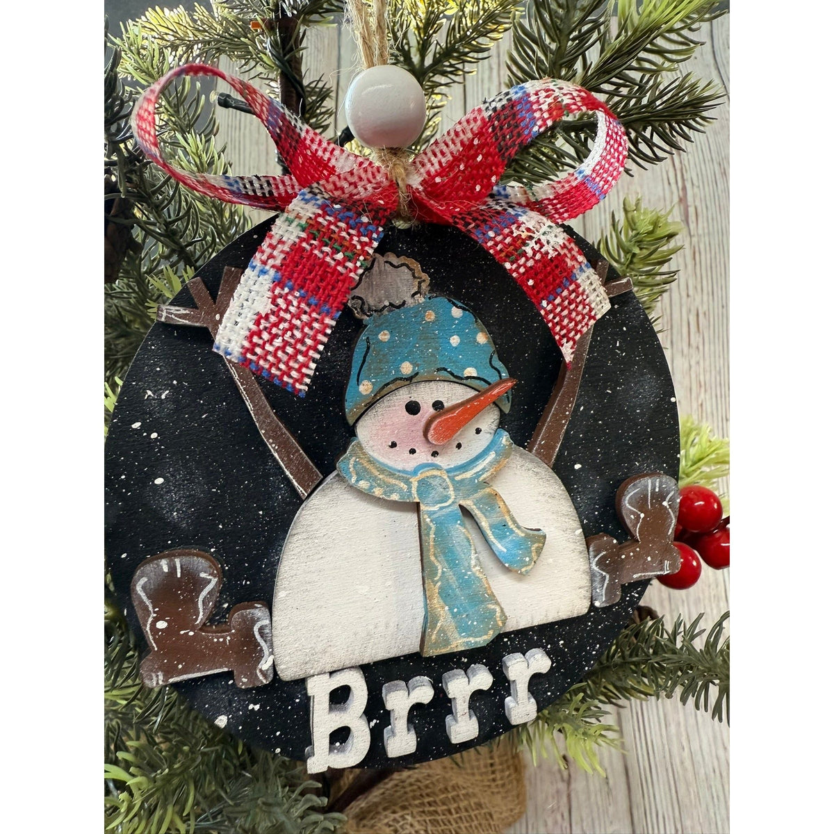 Sitting Snowman Ornament - Nifty Decor & More