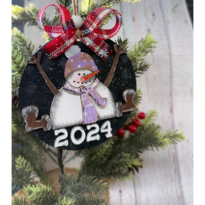 Sitting Snowman Ornament - Nifty Decor & More