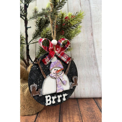 Sitting Snowman Ornament - Nifty Decor & More