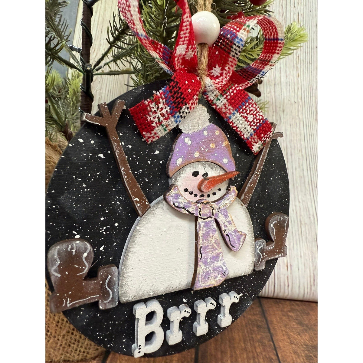 Sitting Snowman Ornament - Nifty Decor & More