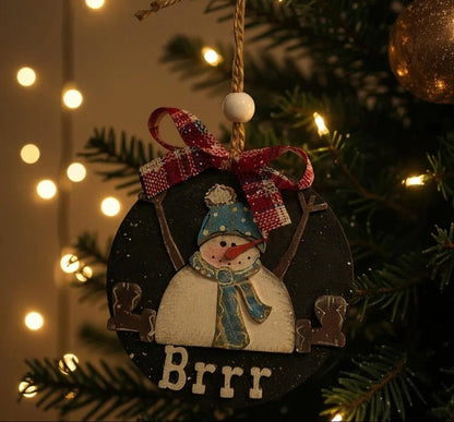 Sitting Snowman Ornament - Nifty Decor & More