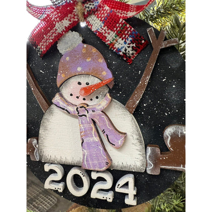 Sitting Snowman Ornament - Nifty Decor & More