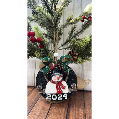 Sitting Snowman Ornament - Nifty Decor & More