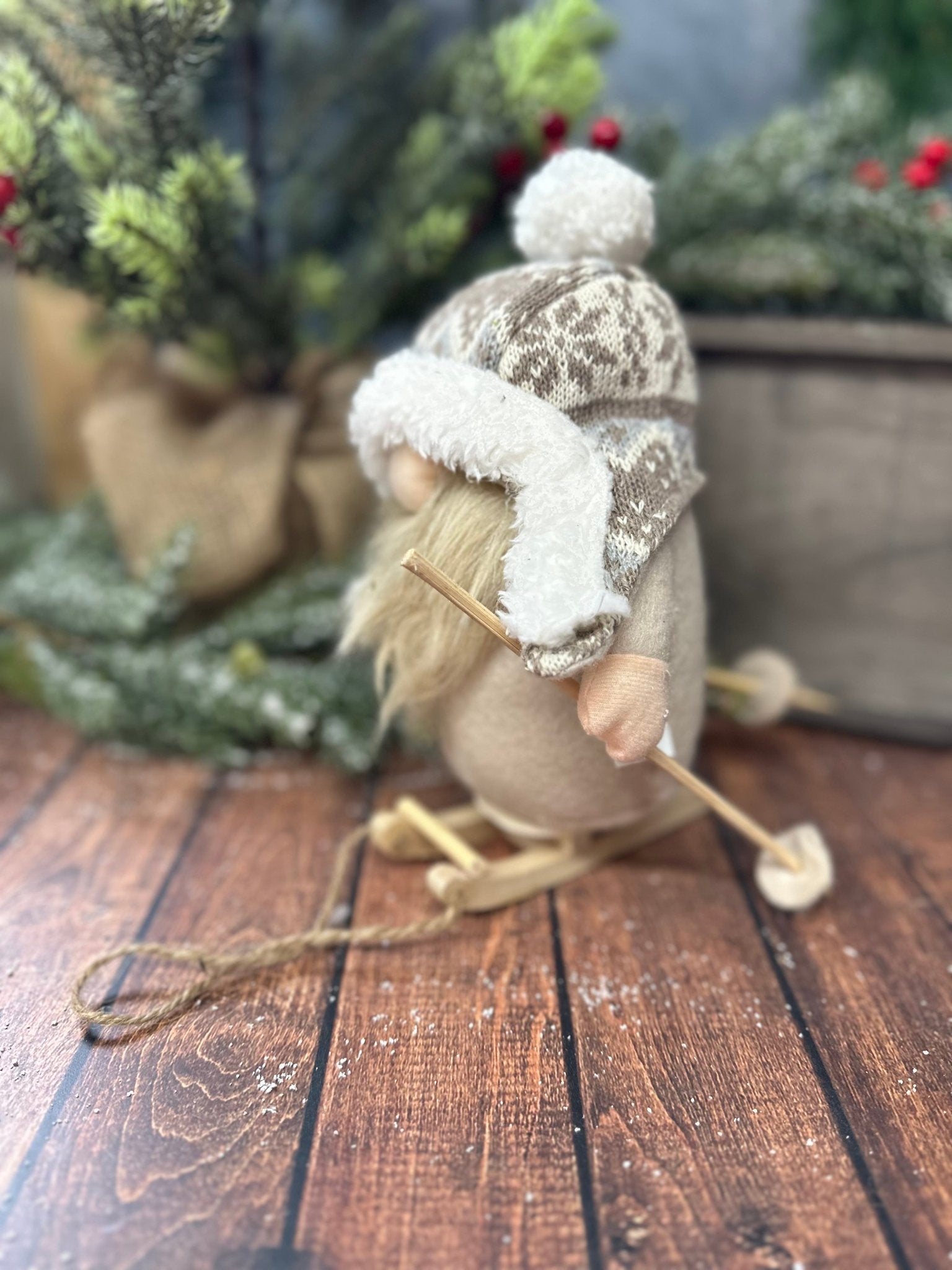 Ski Gnome Plush Shelf Sitter - Nifty Decor & More