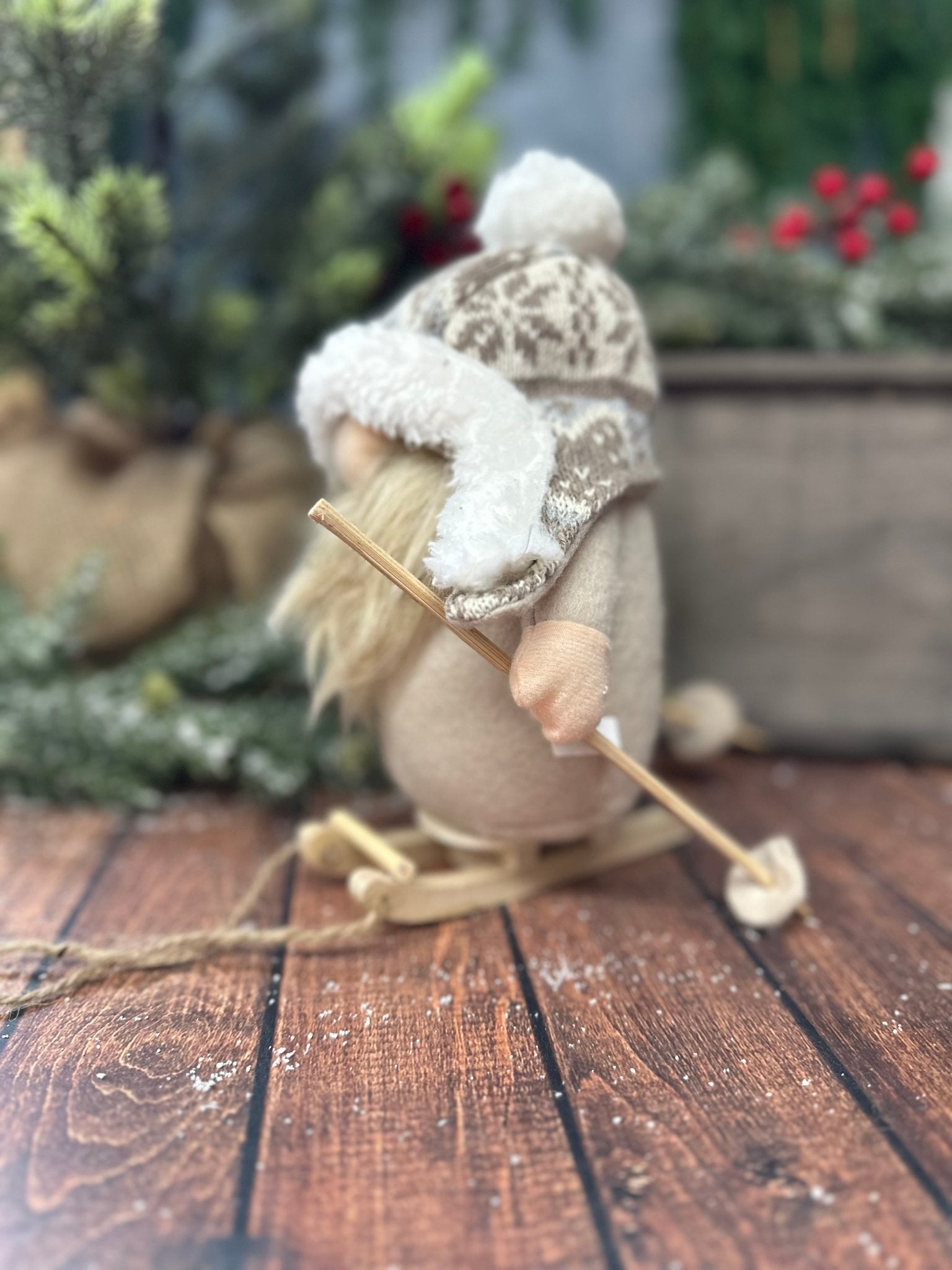 Ski Gnome Plush Shelf Sitter - Nifty Decor & More